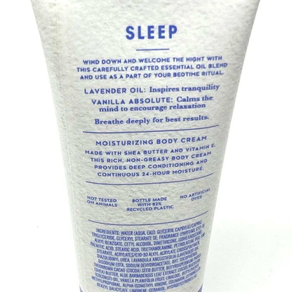 Bath & Body Works Aromatherapy Sleep Lavender Vanilla Body Cream 8 Oz